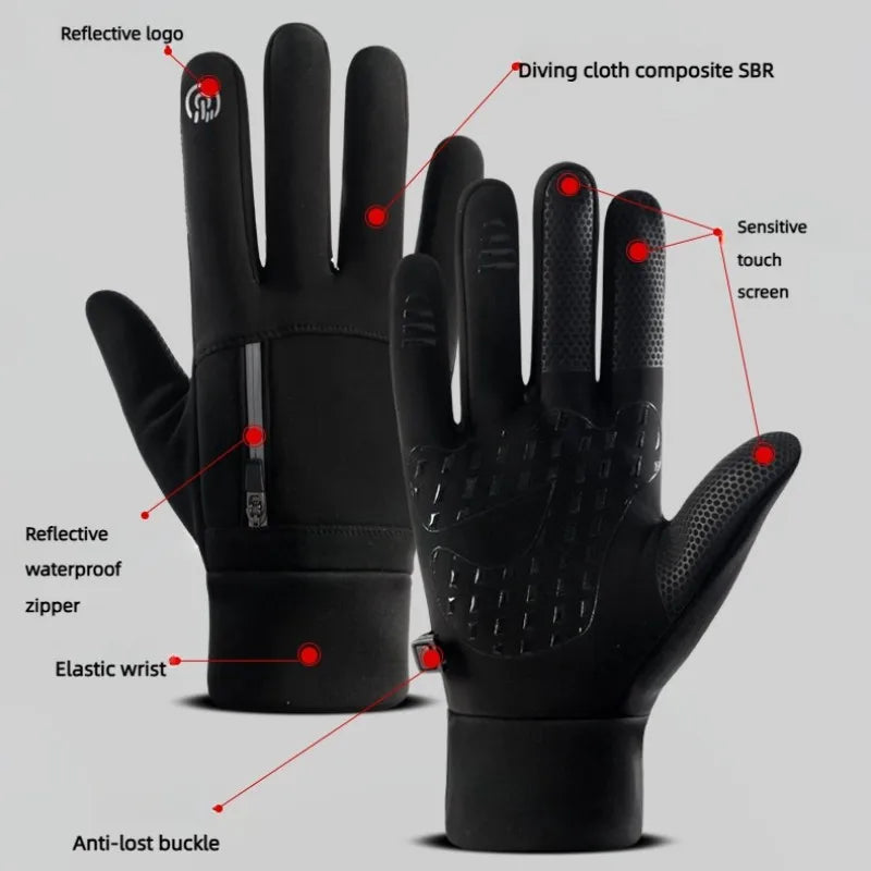 Gants d'hiver imperméables avec écran tactile et fonctions antidérapantes