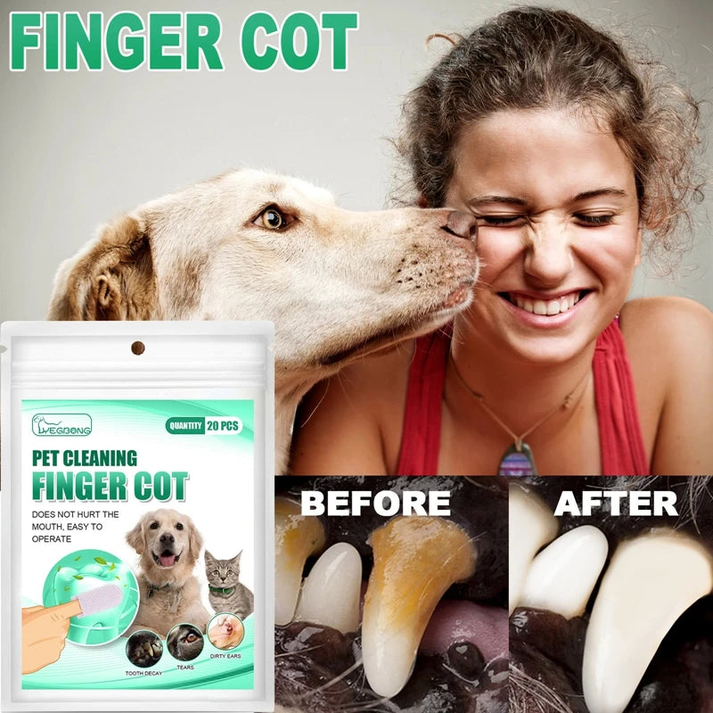 20PCS Disposable Pet Finger Wipes – Keep Your Pet’s Smile and Hygiene Perfect! ✨