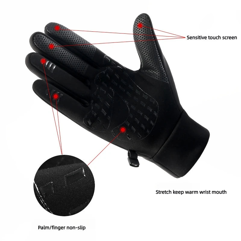 Waterproof Winter Gloves with Touchscreen and Anti-Slip Features