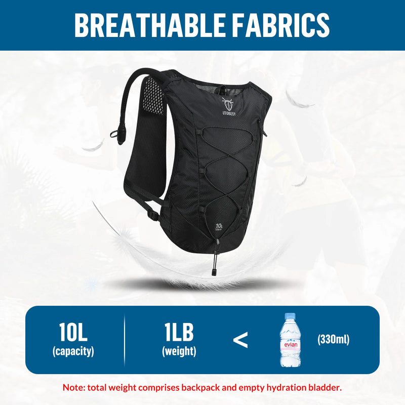 Gilet d'hydratation ultraléger pour trail running avec poche à eau de 2 litres