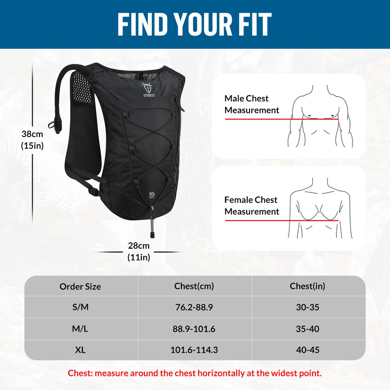 Ultralight Trail Running Hydration Vest with 2L Water Bladder