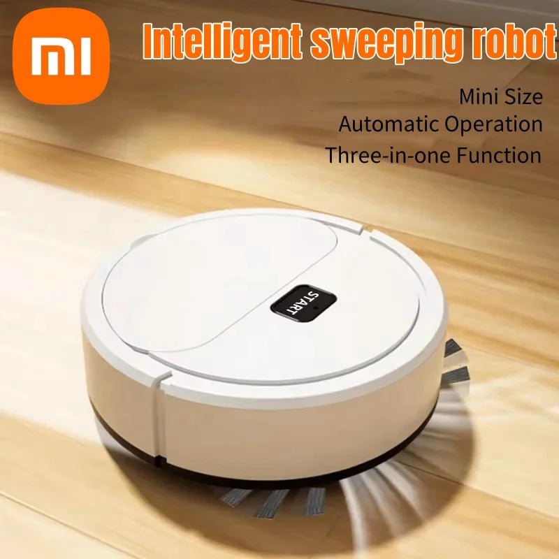 Aspirateur robot mini intelligent – Puissance de nettoyage 3 en 1 !