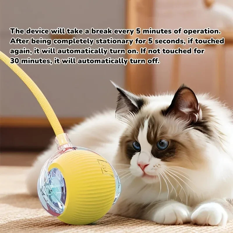 Rechargeable Smart Cat Teasing Ball with Tail - Automatic Motion Toy for Hours of Fun and Exercise