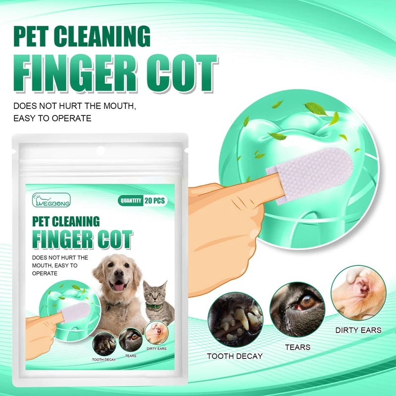 20PCS Disposable Pet Finger Wipes – Keep Your Pet’s Smile and Hygiene Perfect! ✨